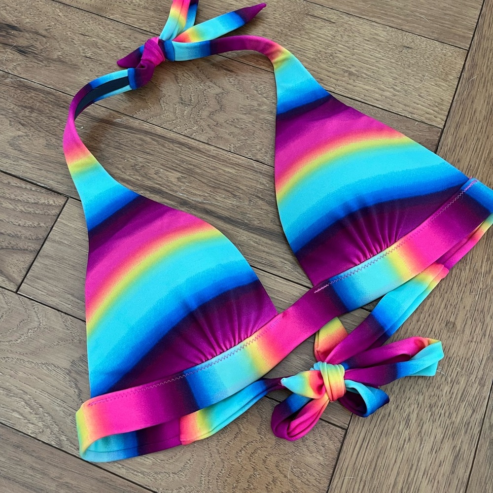 Vibrant Rainbow Swim Top